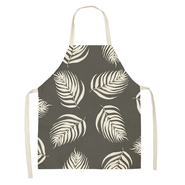 

Gray Geometric Pattern Kitchen Sleeveless Aprons Cotton Linen Bibs 53*65cm Household Women Cleaning Home Cooking Pinafore 46408