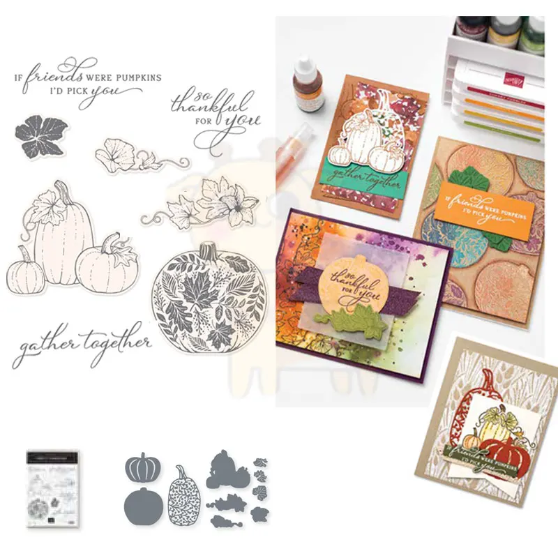 

Симпатичные тыквы, новые металлические штампы для вырезания, наклейки, украшения, тиснение, вырезанные штампы, шаблон, сделай сам, поздравит...