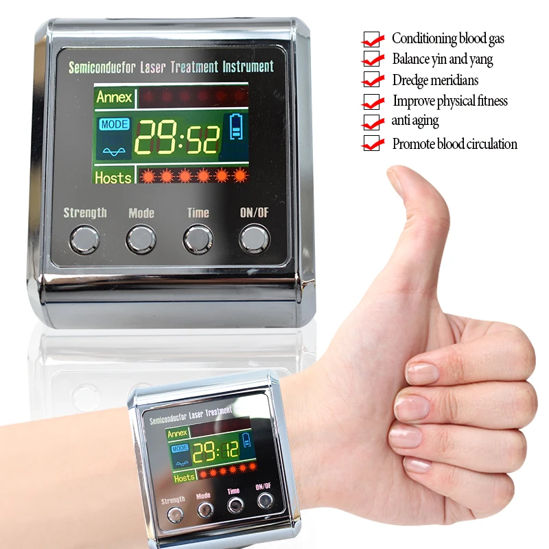 Digital 650nm laser Physiotherapy Wrist Apparatus LLLT To Treat cholesterol hypertension cerebral diabetes rhinitis thrombosis
