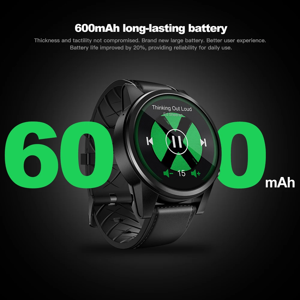 Zeblaze THOR 4 PRO 4G Смарт-часы 1 6 дюйма с кристаллами GPS/GLONASS четырехъядерный 16 Гб 600 мАч