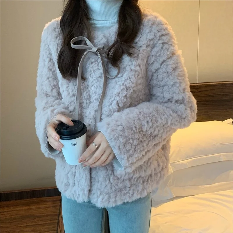 Меховое интегрированное пушистое утепленное пальто для женщин осень-зима 2021