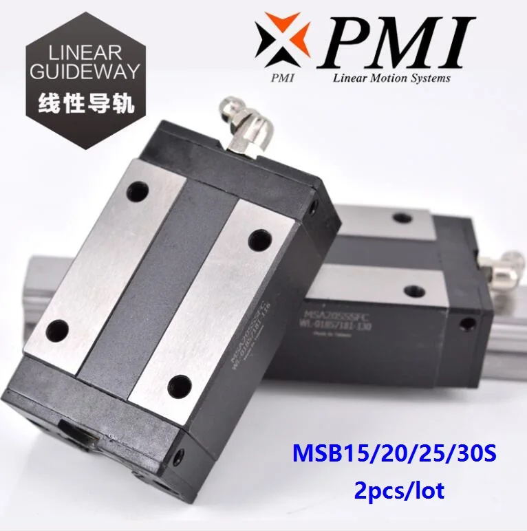 2 шт./лот Тайвань PMI MSB15S MSB20S MSB25S MSB30S линейная направляющая слайд блок каретки для машины CNC маршрутизатор