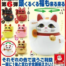 Japan genuine gashapon capsule toys cute kawaii mascot fatty Bell Lucky Cat maneki neko Figures models desktop ornament