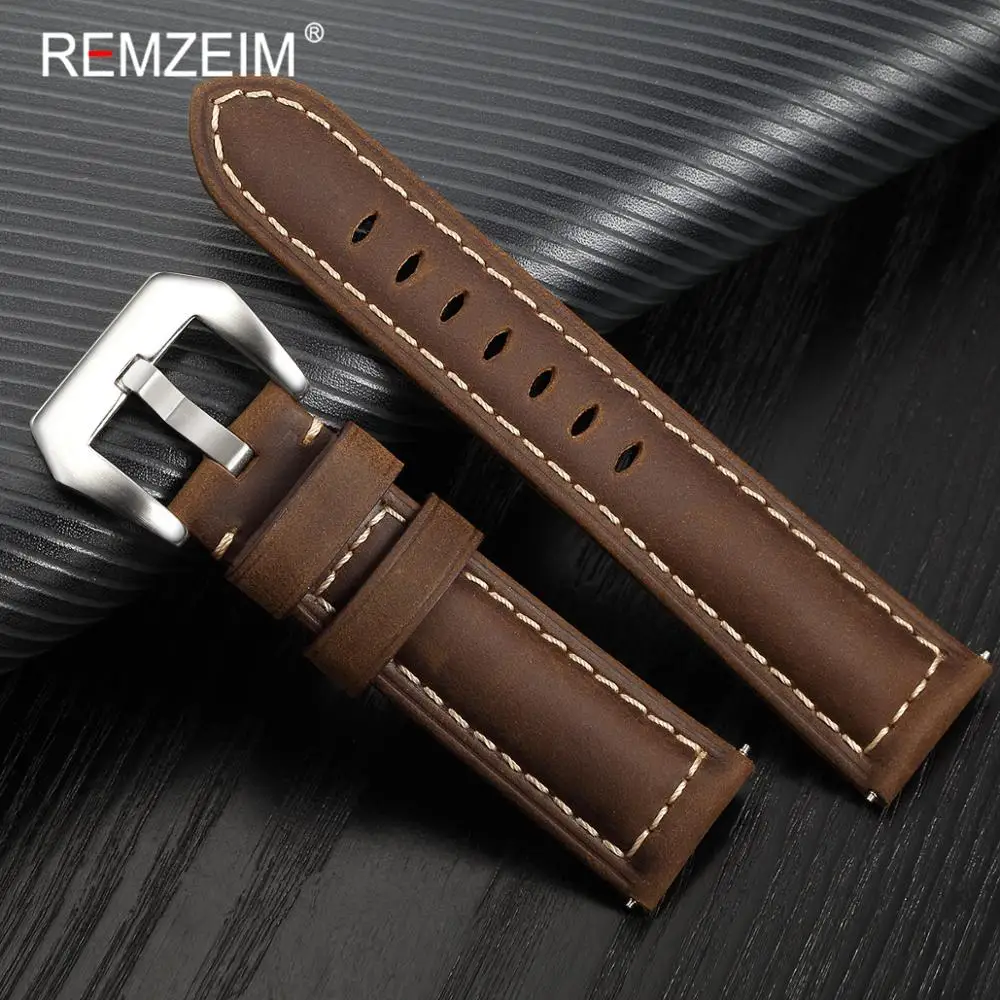 Ремешок кожаный ручной работы REMZEIM для Samsung galaxy watch коричневый черный зеленый