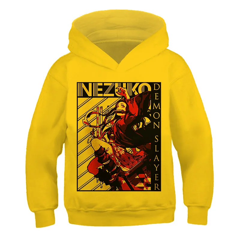 

Demon Slayer girl and boys 4-12 years Hoodies Sweatshirts for kids, Long Sleeve pure Cotton Kawaii Pullover hooded with print