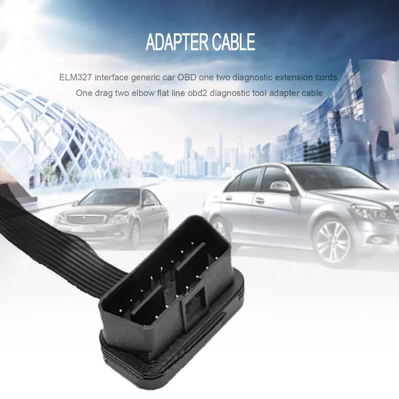 

Портативный кабель-удлинитель OBD2, один разделитель-два соединительных адаптера, 16-контактный диагностический кабель для интерфейса OBD, модель автомобиля