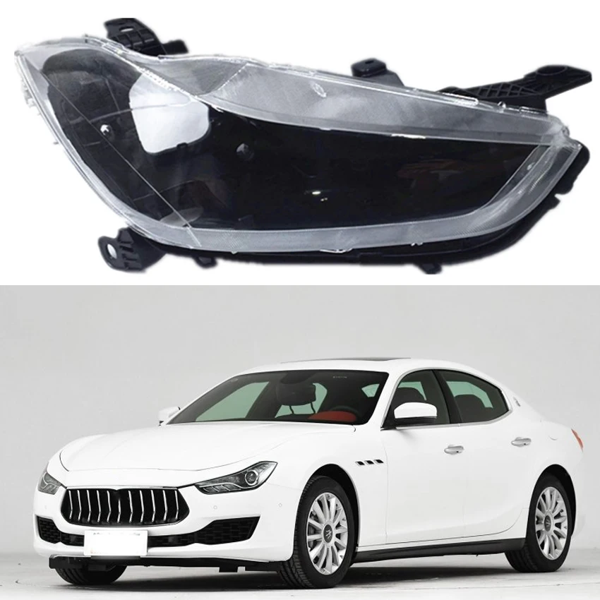 for Maserati-Ghibli lens Ghibli shell  Front headlights headlights glass mask lamp cover transparent shell lamp  masks 2014-2018
