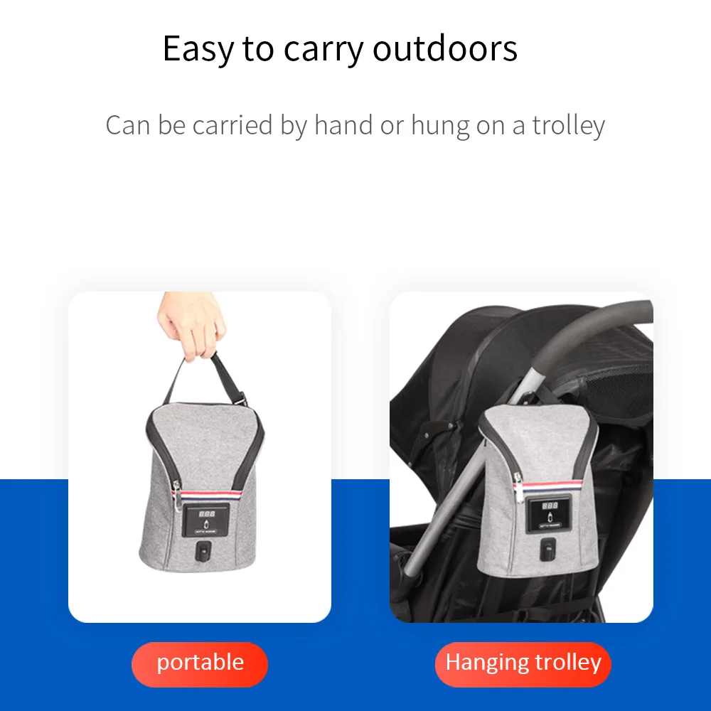 

Baby Bottle Warmer Portable Milk Travel Cup Warmer Heater Infant Feeding Bottle Bag Storage Cover Insulation Thermostat Warmer