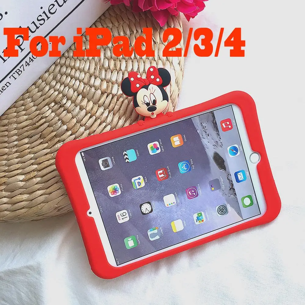 as photo Микки и Минни Маус кукла для iPad 9,7 Pro9.7/10,5 скрыть подставка силиконовый чехол Защитный Чехол Air 2/2/3/4 мини 7,9 Mini 5 корпус - Цвет: as photo