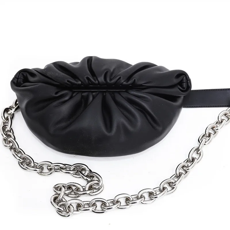 

New Fashion All-match Retro Chain Cloud Small Chest Bag Ladies Fold Single Shoulder Messenger Clutch Purses and Handbags Luxury