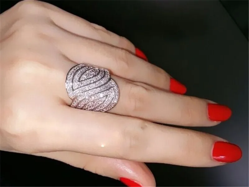 Роскошные блестящие Коктейльные обручальные кольца для женщин ювелирные