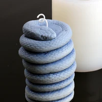 3d snake coiling silicone candle mold handmade plaster candle soap aromatherapy making home art decortion diy craft casting tool