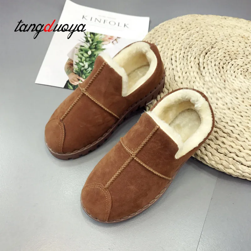 Женская обувь Зимние ботильоны унисекс на плоской подошве женская без застежки