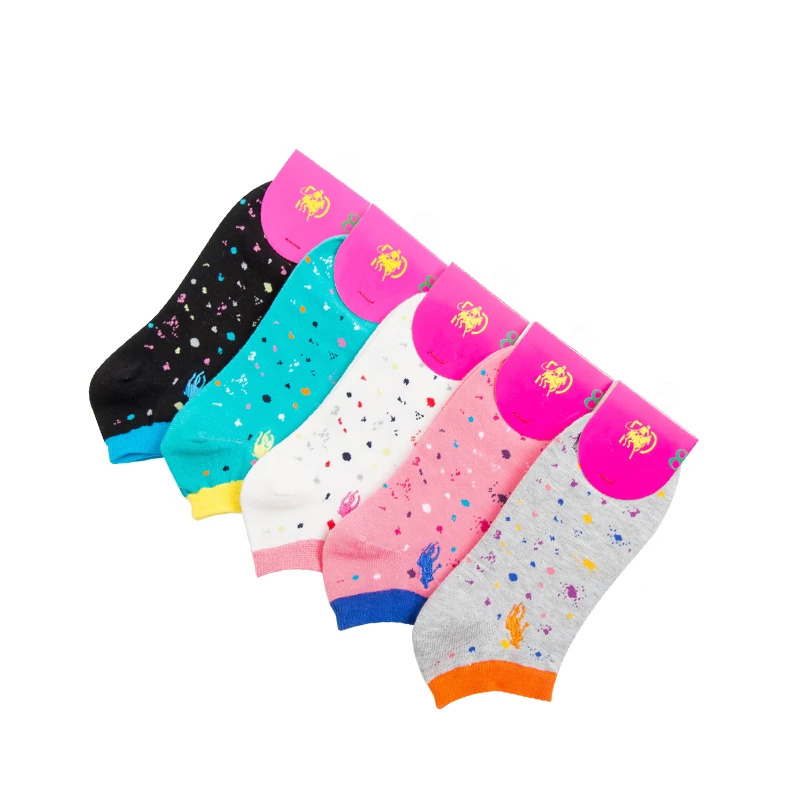 Модные хлопковые носки с принтом для отдыха летние женские короткие логотипом и