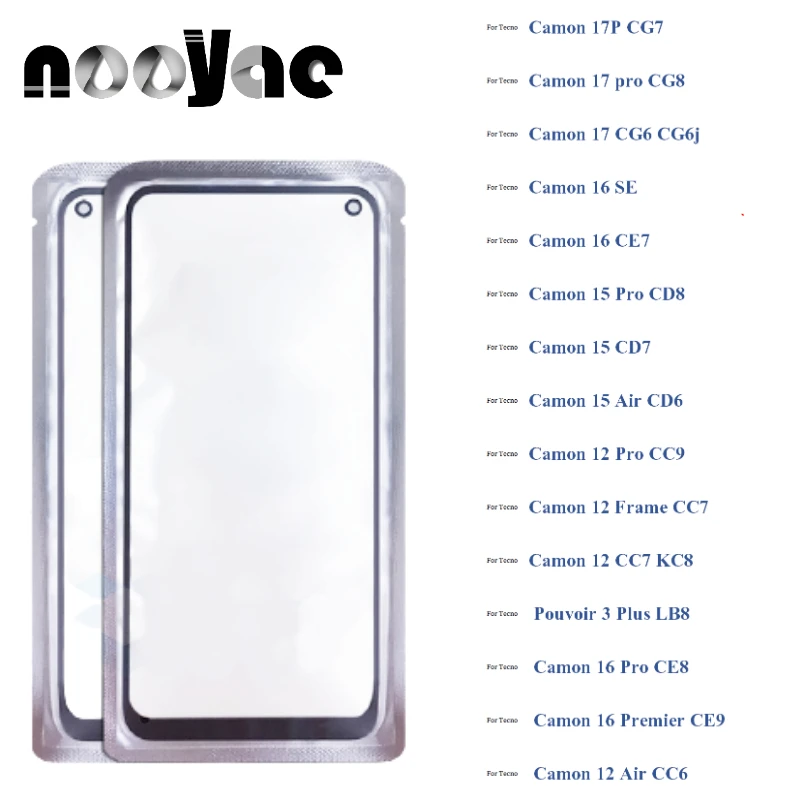

Sensor Digitizer LCD Touch Screen Glass lens With OCA For Tecno Camon 12 15 16 17 SE Air Frame Pouvoir 3 Plus Premier Air Pro