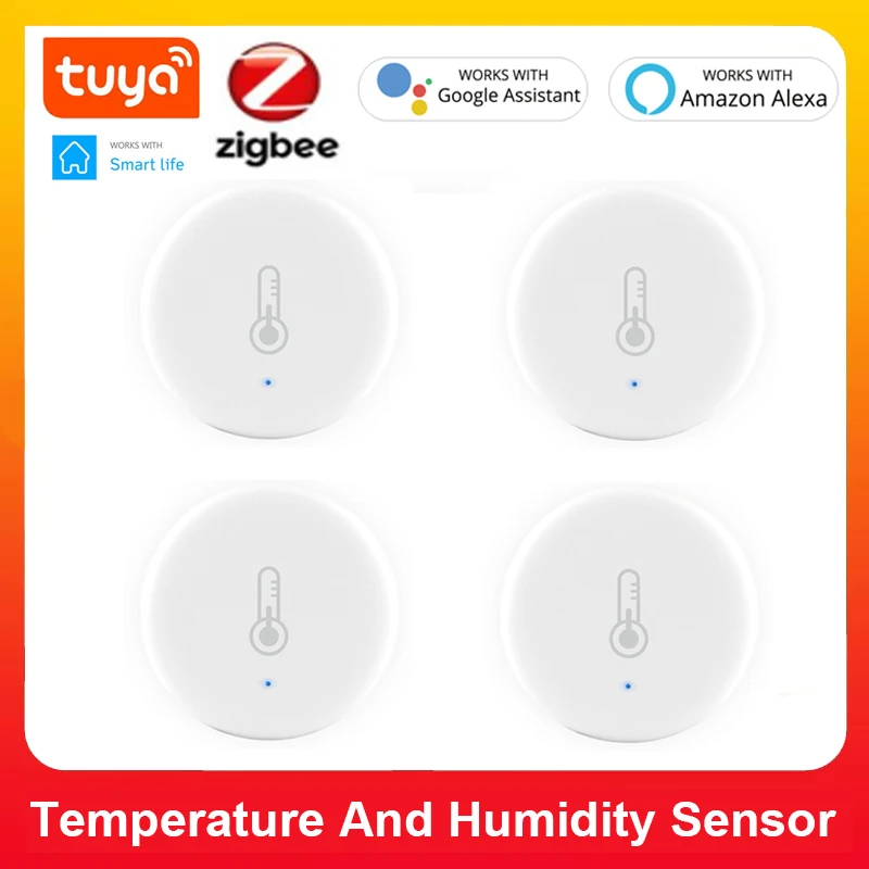 Умный датчик температуры и влажности ZigBee Tuya работает с приложением Alexa Google Home Smart