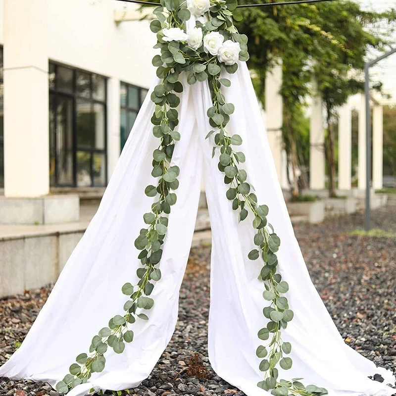 

Artificial Flower Rattan2m green Eucalyptus Leaf Silk Flower Rattan, Vine, Party Birthday Decoration Flower Valentine's Day Gift