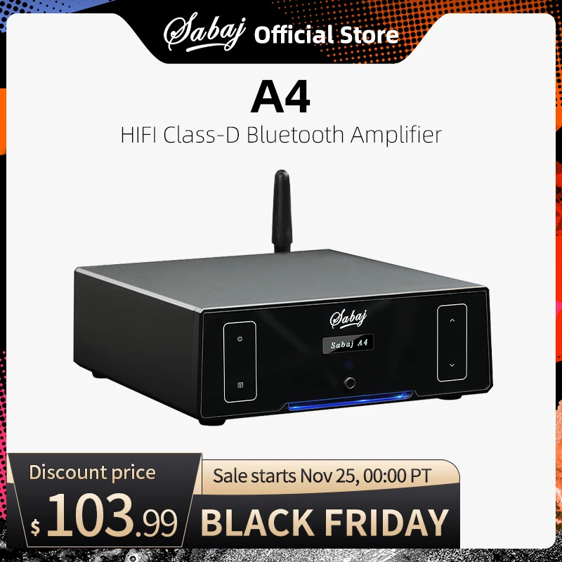 Цифровой Hi-Fi усилитель Sabaj A4 класс D аудио стерео DPS технология Bluetooth 4.2 Выход 80Wx 2