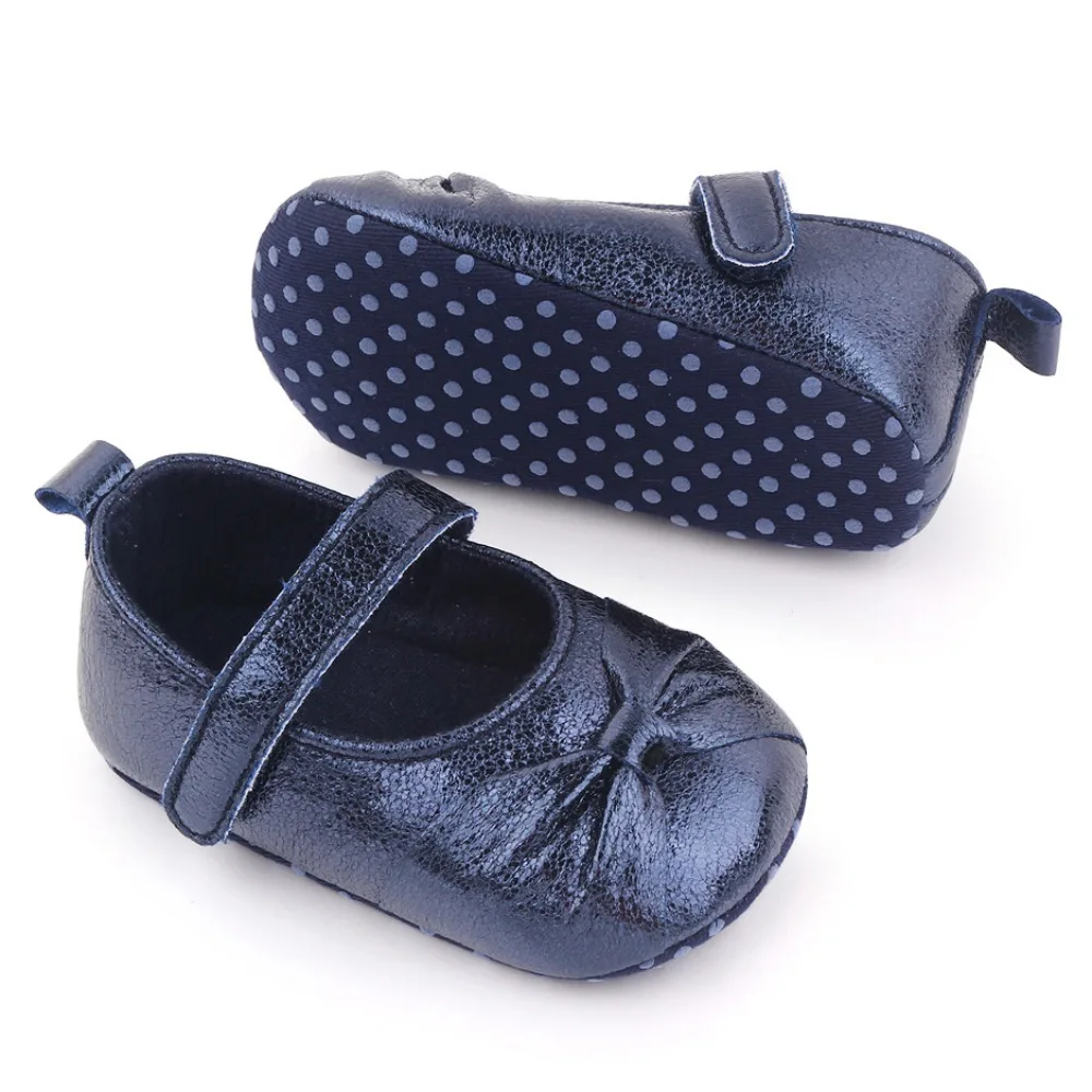 

0-18M Newborn Infant Baby Girls Bow Shoes Princess Pu Leather Birthday Party Shoes Soft Non-Slip Crib Shoes