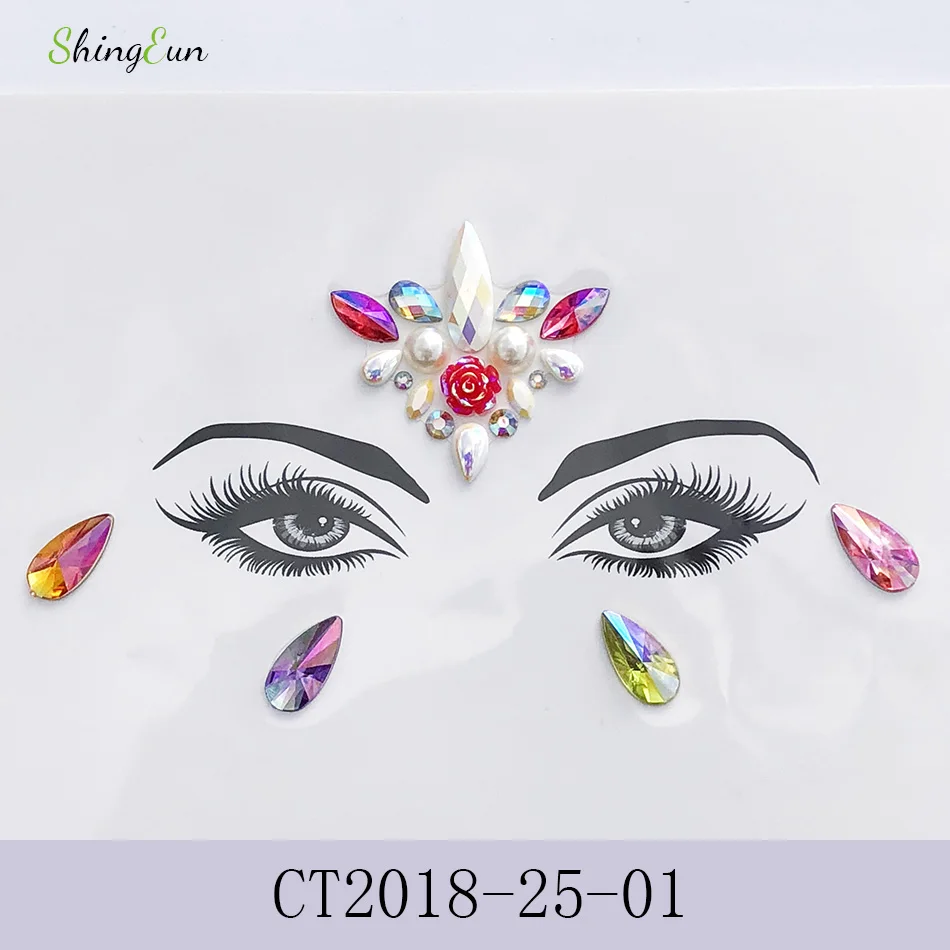 Тату наклейки на Хэллоуин музыкальный фестиваль макияж временные кристаллы