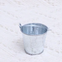 24pcs tinplate mini metal bucket flower pots home decoration small iron balcony planters desktop decor for home