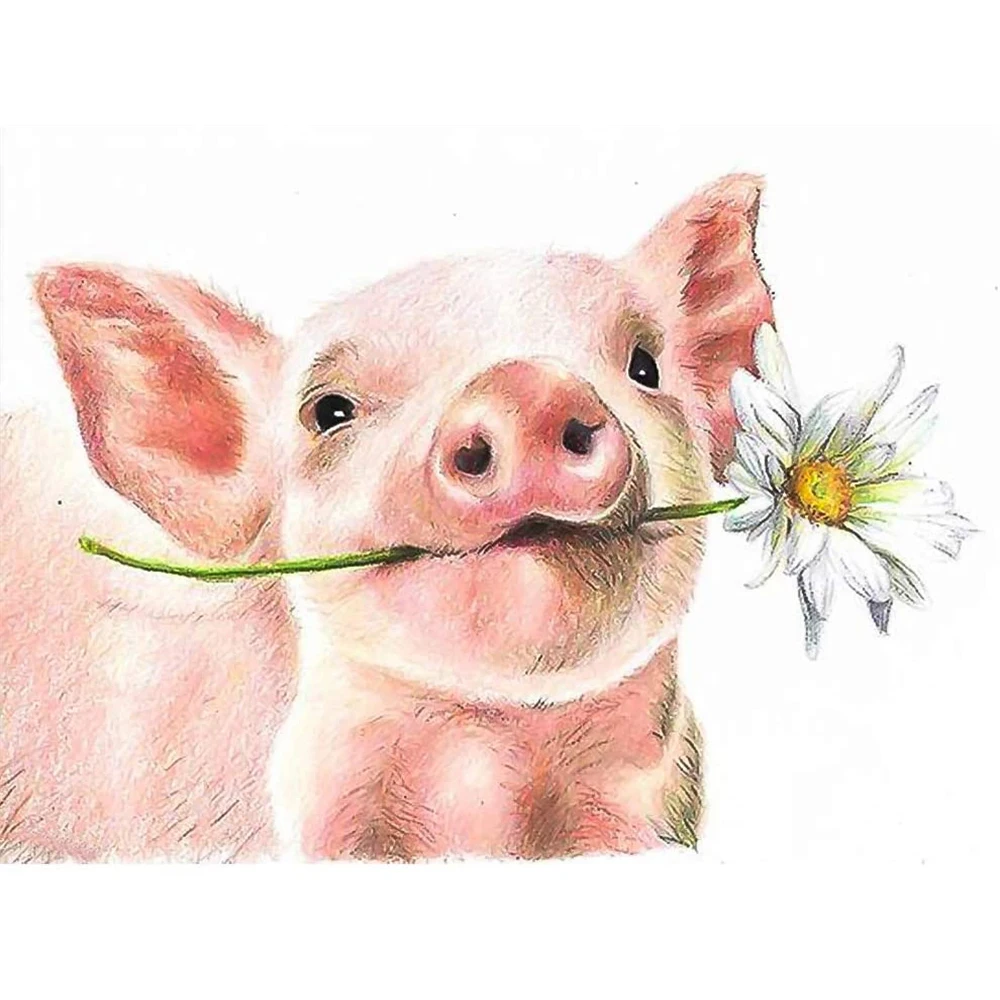 

Animal Pig DIY Cross Stitch Embroidery 11CT Kits Needlework Craft Set Printed Canvas Cotton Thread Home Decoration On Design