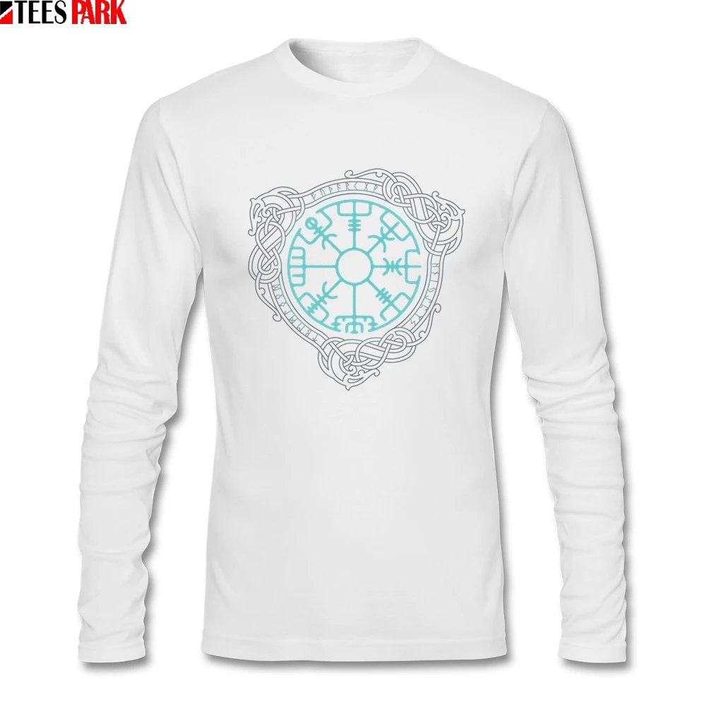 Повседневные мужские Vegvisir старый Норс Руна викингов круг с Odin'S футболка одежда