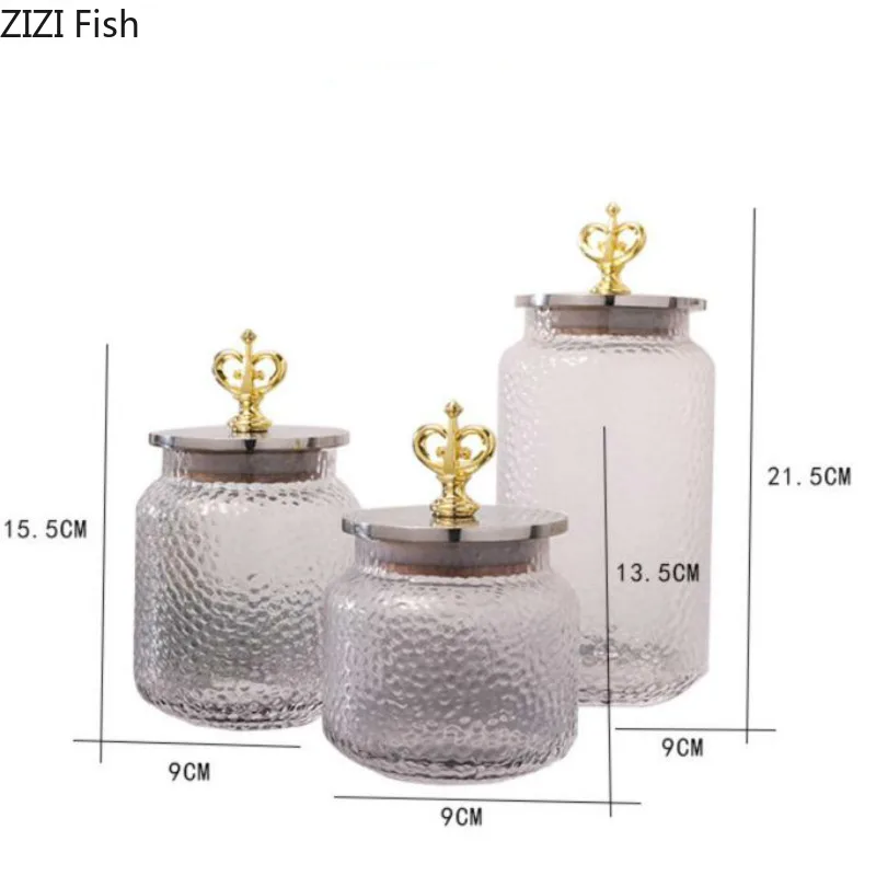 

Dustproof transparent storage tank, candy jar with glass lid tea jar sealed coffee jar