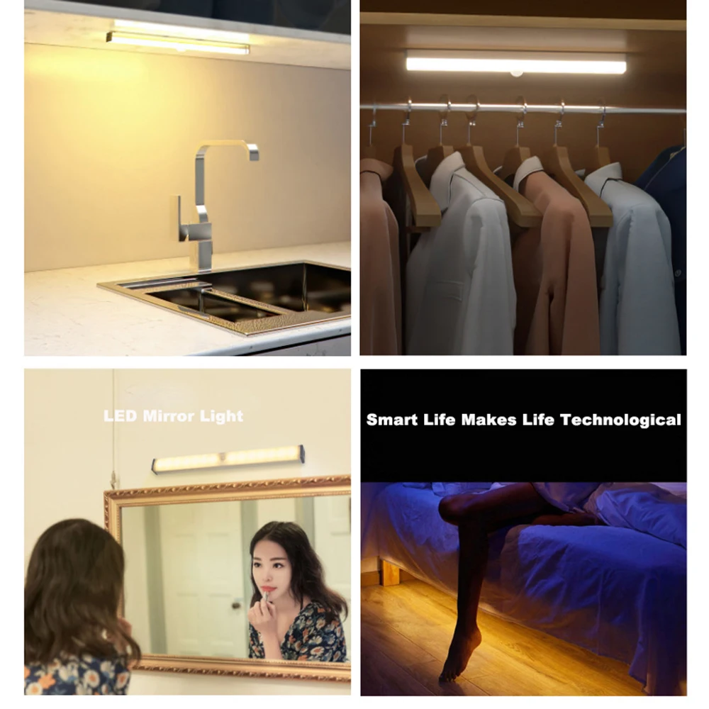 

150 mm Smart LED Closet Light For Kitchen Bedroom Under Cabinet Light PIR Motion Sensor Human Induction Cupboard Wardrobe Lamp