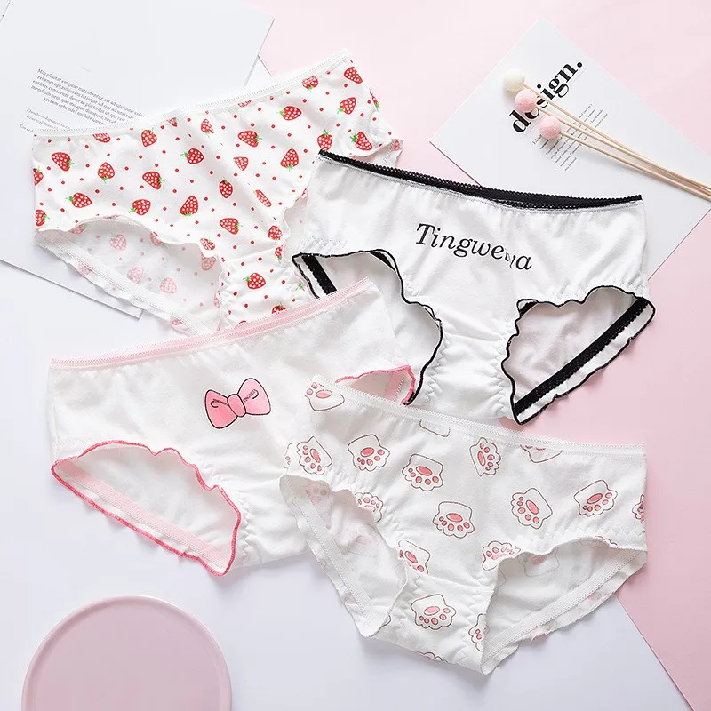 Женские трусики сексуальное нижнее белье японский стиль хлопок мягкие милые
