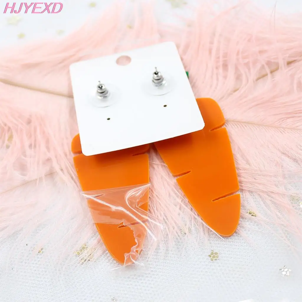 

(1pair) HP099- Acrylic Carrot Dangle Earrings Orange Green Glitter Easter Acrylic Earrings