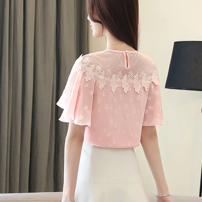 женская одежда блузки рубашка кружева выдалбливают blusas Летние женские топы