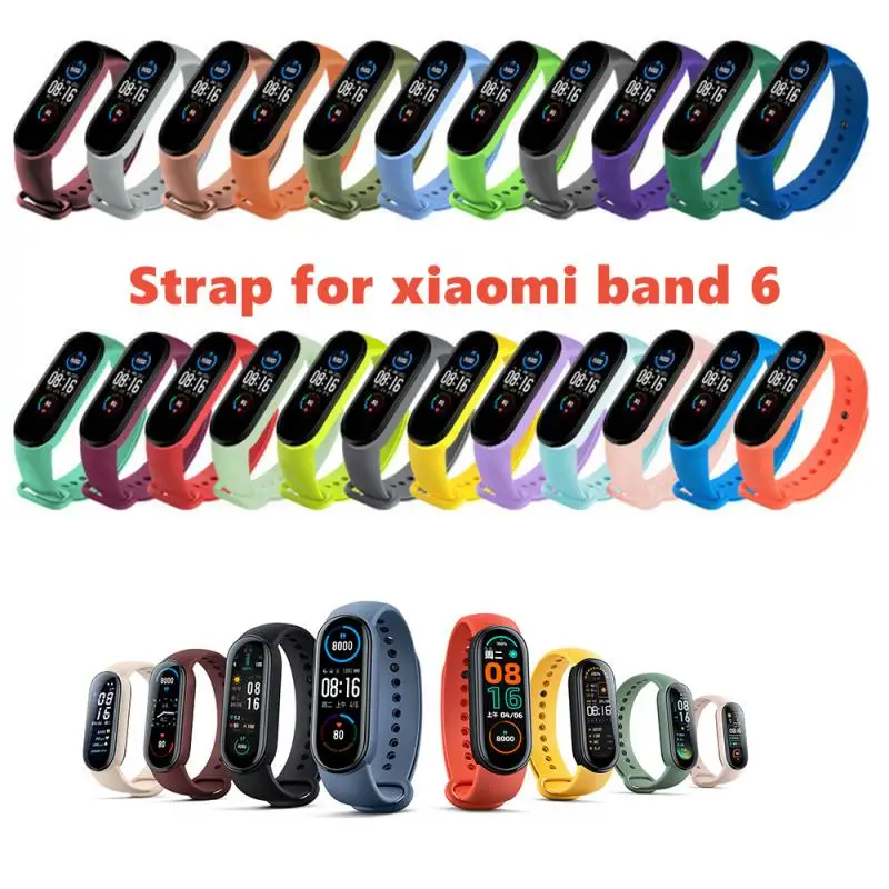 

Ремешок силиконовый для Xiaomi Mi Band 6, сменный цветной браслет из ТПУ Для Xiaomi Band 6, 33 цвета