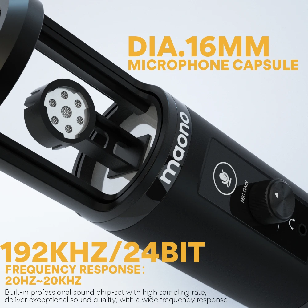 Профессиональный конденсаторный USB микрофон MAONO кардиоидный компьютерный с