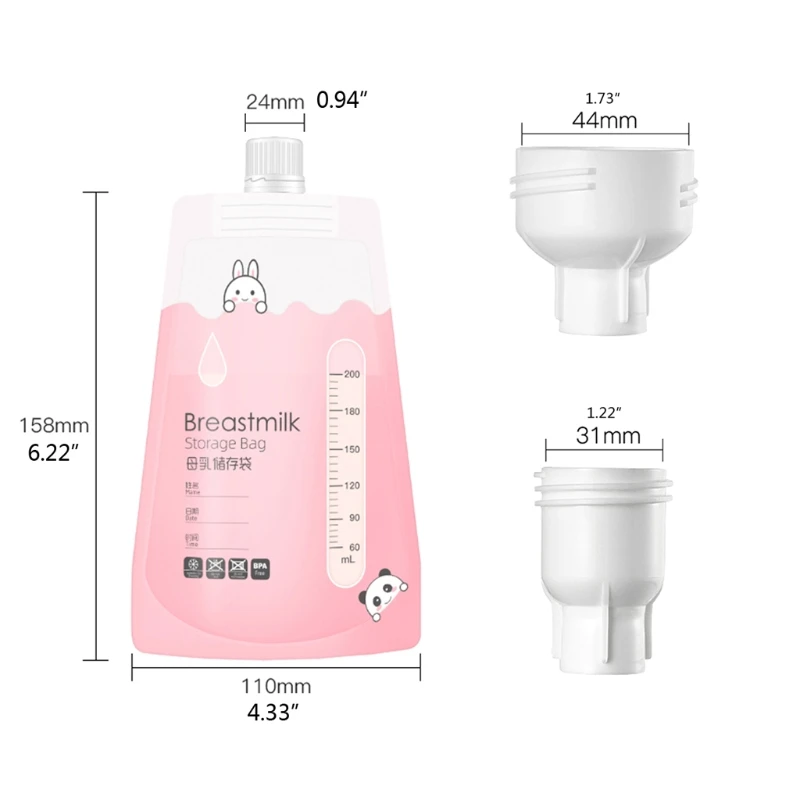 

200ml Breast Milk Storage Freezer Bags Disposable Baby Liquid Food Fresh Sealed Bags Portable Infant Feeding Pouchs K3NE