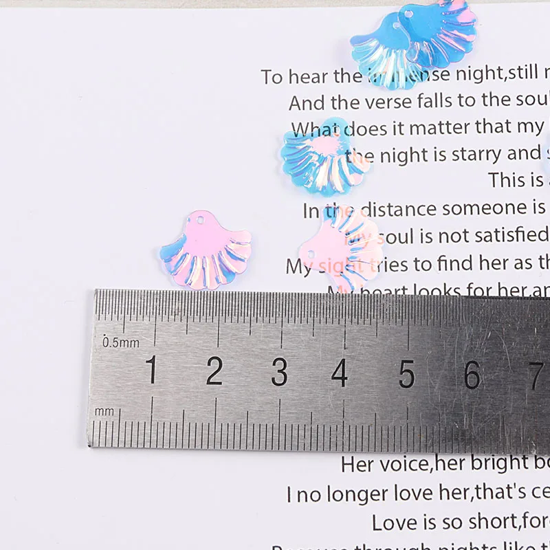 15 мм гребешок оболочки пайетки для рукоделия корпус вентилятора форма блестки