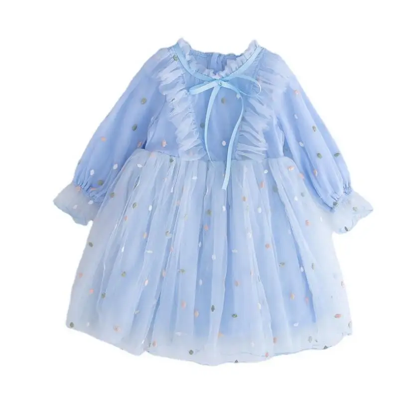 

Child Elegant Clothes Spring Kid Long Sleeve Princess Casual Party Wear Dresses Baby Tutu Dress For Girl Toddler Fashion Costume