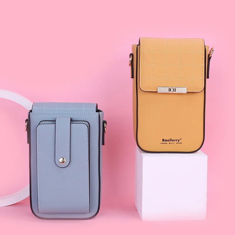 

2021 Korean PU Leather Shoulder Bag for Women Mobile Phone Pouch Purses and Handbags Girls Luxury Designer Crossbody Bag Wallet