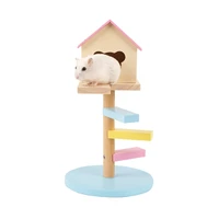 2021 house gym exercise funny ladder slide bell climbing wooden hut toy pet small animal play hideout nesthamster