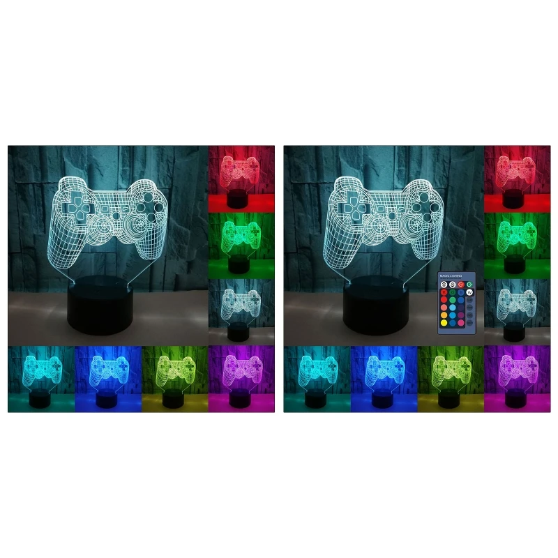

Creative 3D Illusion Gamepad Shape LED Night Light Idea Color Changing Desk Night Lamp for Kids Child Bedroom Decor Game
