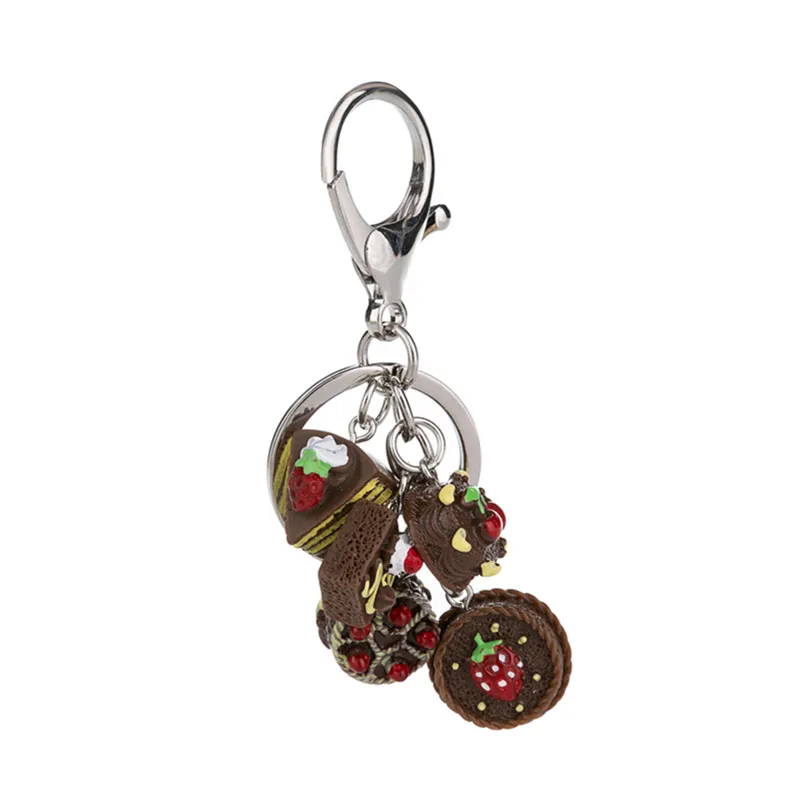 1 шт. женский брелок модный Торт Flatback из смолы в форме продуктов питания амулеты