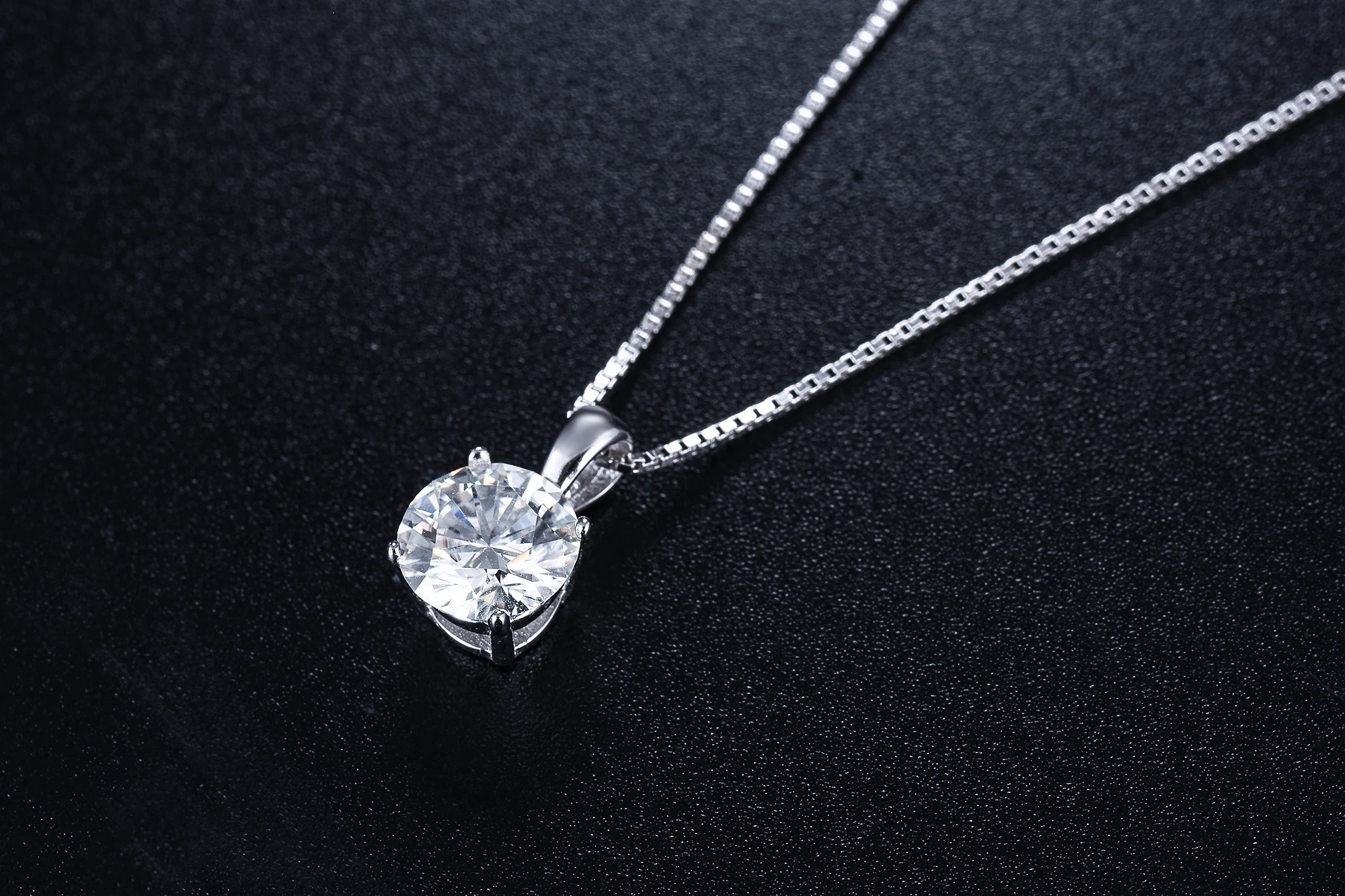Круглые серебряные кулоны poethes Of Jew Store 1ct D VVS Роскошные Moissanite Weding для