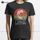 Новые Axolotl рубашки I Axolotl вопросы винтажные подарки смешная Милая Axolotl футболка хлопковая футболка
