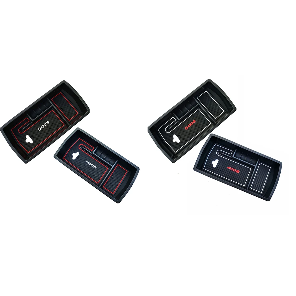 

Durable Storage Box Arm Rest ABS Easy Install Central Console Tray Bin Practical Holder Container Car For Peugeot 5008
