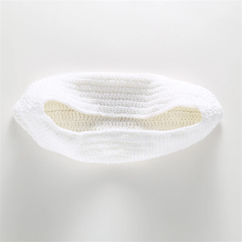 Белый Cute Crochet Wool Sleeping Bags Newborn Baby Knitted Chunky Cocoon Swaddle Baby Pea Pod Photography Props Sleeping Bag - Цвет: Белый