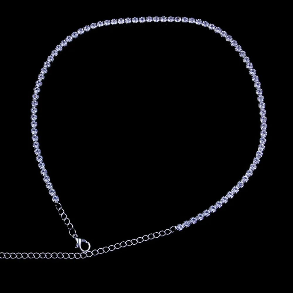 

26 Alphabet Rhinestone Letter Necklace Chain for Women Statement Word Crystal Choker Pendant Necklace Collar Jewelry