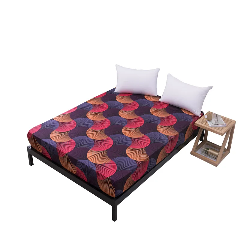 

1 Pc Printing Fitted Sheet Machine Washable Mattress Cover Waterproof Bed Sheets Diaphragmatic Care Pad Without Pillowcases