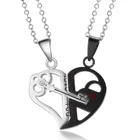 2 шт Пара Ожерелье разбитое сердце ключ Love you ожерелье с кулоном, с двойным ожерельем двойной цвет бойфренд девушка подарок на день Святого Валентина