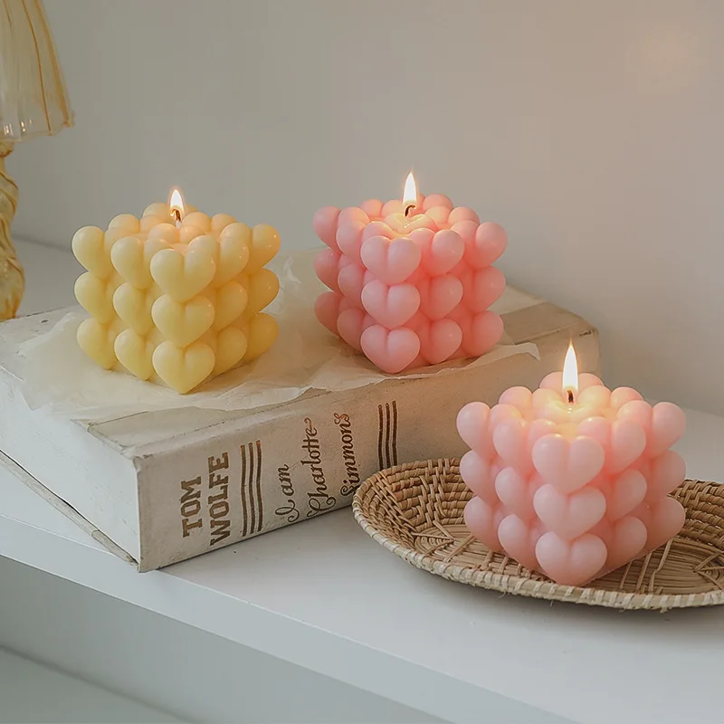 

1 Pcs 4cm Mini Cube Geometry Romantic Soy Wax Scented Candle For Wedding Home Decor Photo Props Gift Bath And Body Works Candle
