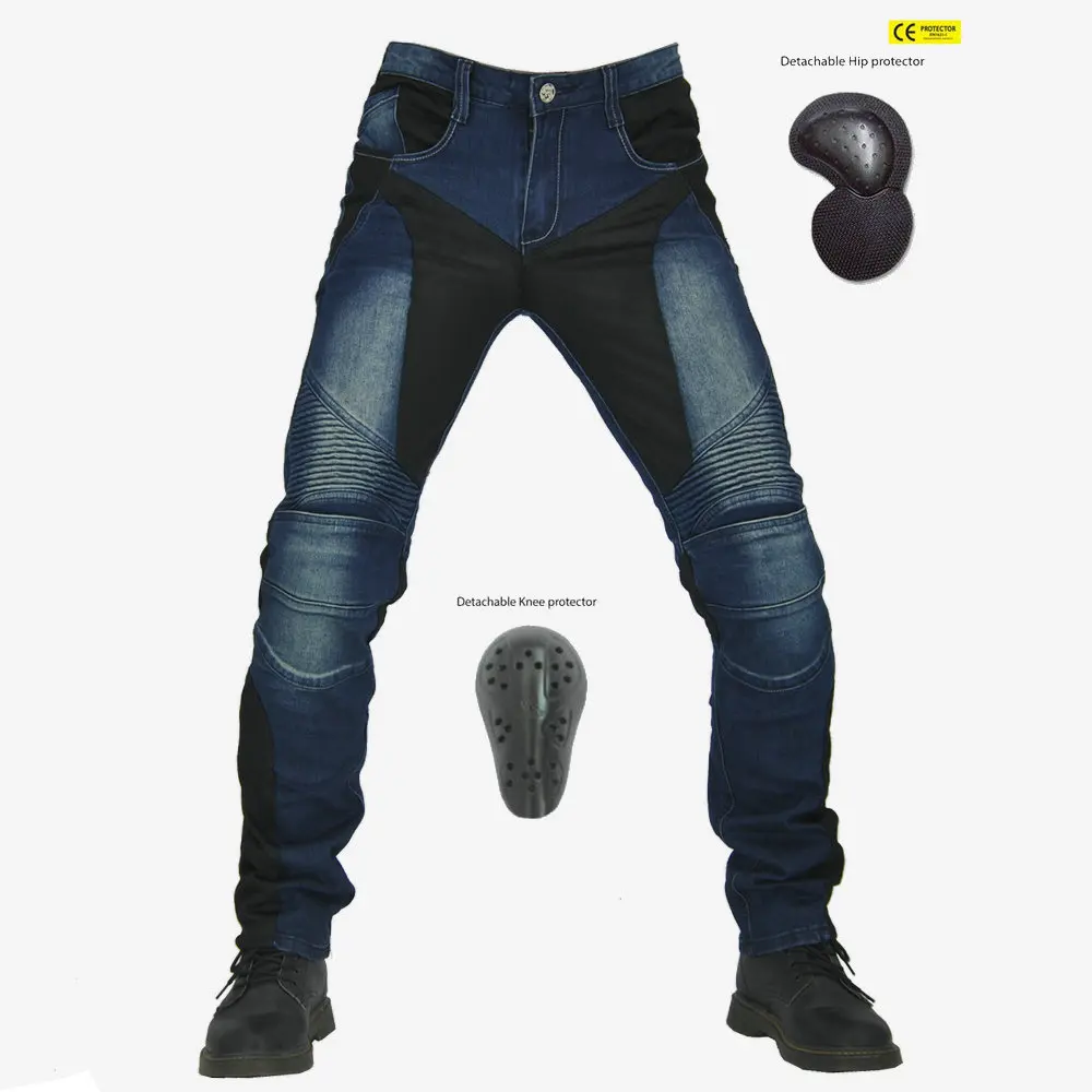 Men's Skinny Jeans High-Level Stretch Narrow Leg Pants Dark Blue Motorcycle Leisure Motorcycle Jeans Summer Skinny Trousers